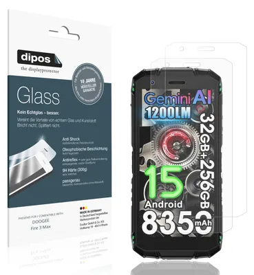 Image de 2x Protection ecrán pour DOOGEE Fire 3 Max mat Verre souple Film Protecteur 9H dipos