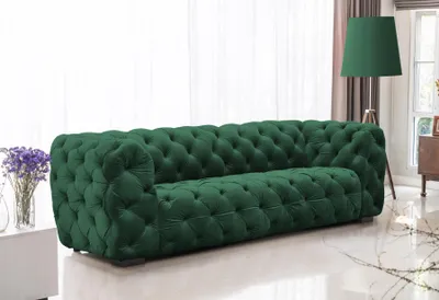 Productafbeelding van Bank Designersofa NATALIE, 3-zits, bekleed met stof Riviera, kleur groen