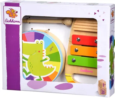 Imagen del producto de Conjunto de música Eichhorn: batería y xilófono, juego de instrumentos musicales, a partir de 1 año, multicolor