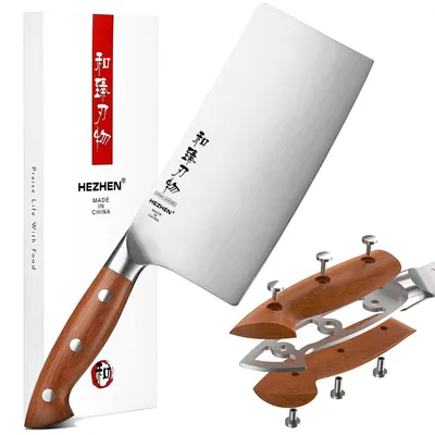 Chinesisches Kochmesser 18 cm, 1.4116 Stahl, Redwood-Griff