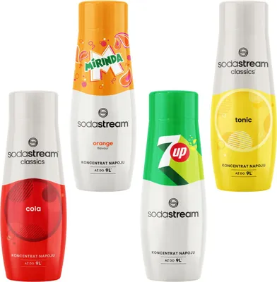 Produktbild von SODASTREAM Cola + Mirinda + 7Up + Sodasirup für Sodabrunnen 4 Stk.