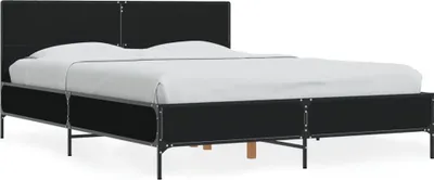 Produktbild von vidaXL Bettgestell Schwarz 140x200 cm Holzwerkstoff und Metall