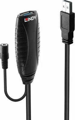 Produktbild von USB 3.2 Gen 1 Aktivverlängerungskabel, USB-A Stecker > USB-A Buchse (schwarz, 15 Meter)