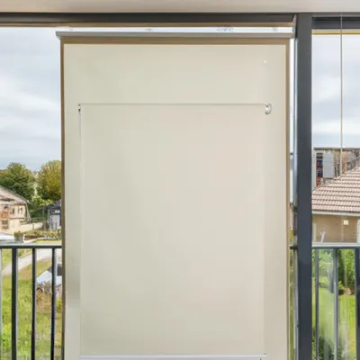 Produktbild von Jet-Line Sichtschutzrollo Außenrollo Sonnenschutz Windschutz Outdoorrollo Terrasse Zimmer Garten Fenster Balkon Garten Windschutzrollo 1.0 x 2.3 m in beige