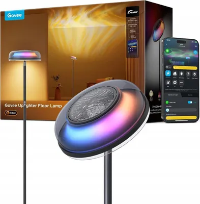Produktbild von Govee Stehlampe Wohnzimmer Deckenfluter Wellenbeleuchtung RGBICWW, Dreizonenbeleuchtung Stehlampe, 80+ SzenenModi, 2700-6500k, 1000LM, Matter u. Alexa