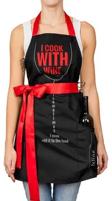 Imagen del producto de Delantal de Cocina Mujer con Bolsillo para Vino