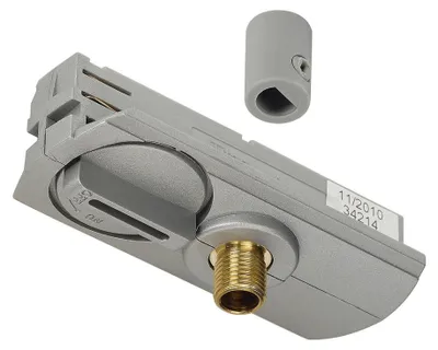 Image de SLV Adaptateur pour rail électrique monophasé, gris argenté, décharge de traction incluse