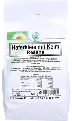Produktbild von Resana Haferkleie mit Keim Pulver, 500 g Pulver