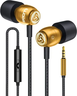 Produktbild von Ludos Clamor In-Ear Headphones with Cable and Microphone, 5 Year Warranty, Premium Audio Quality, Bass, Memory Foam, Reinforced Cable, Call Control