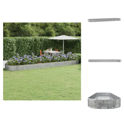 Produktbild von vidaXL Hochbeet Pulverbeschichteter Stahl 600x140x36 cm Anthrazit -  Blumentöpfe & Pflanzgefäße