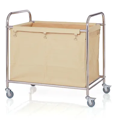 Produktbild von Wäschewagen/Wäschesammelwagen, beige, Edelstahl, 90x54x92 cm