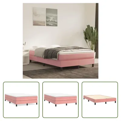 Produktbild von The Living Store Bettgestell Rosa 120x200 cm Samt