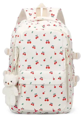 Image de Sac à dos scolaire esthétique - Motifs floraux rétro - Pour filles