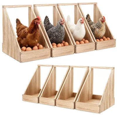 Obrázek produktu pro Dřevěná klec pro slepice se 4 oddíly