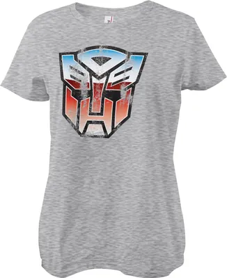 Produktbild von Distressed Autobot Shield Girly Tee - Large - HeatherGrey