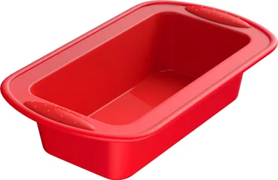Produktbild von Intirilife Backform aus Silikon in Rot - Außen 27.3 x 14.7 x 6.5 cm - Innen 22 x 9.7 x 6.3 cm - Kastenform, Backform für Kuchen und Brot, Backzubehör, antihaft, hitzebeständig