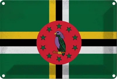 Produktbild von vianmo Blechschild 20x30 cm Dominica Vintage Flagge Fahne Wappen