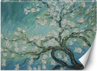 Produktbild von Vlies fototapete Blühender Mandelbaum - V. van Gogh 300x210 cm Feeby Grün inkl. Kleber einfache Montage