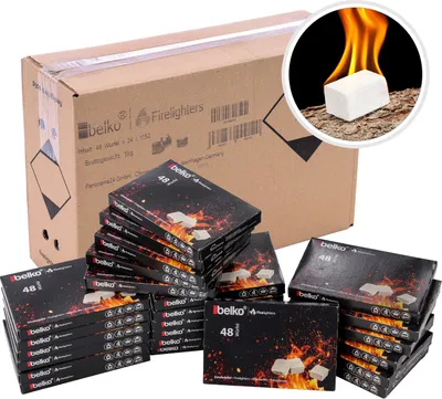 Produktbild von Belko®  Anzündwürfel auf Kerosinbasis, weiß, 24x48 Stück