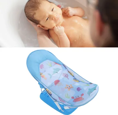 Produktbild von Baby-Badenetz-Sitz, zusammenklappbarer Duschstuhl, tragbar, rutschfest, für Neugeborene, Badehilfe für Kleinkinder