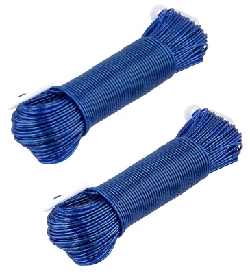 Wäscheleine 2x50 m Stahlkern 3 mm blau