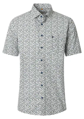 Produktbild von Redmond XXL Kurzarmhemd blau-weiß-oliv Alloverprint