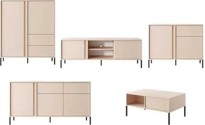 Produktbild von Wohnzimmer-Set Wohnwand Dast 5-teilig beige