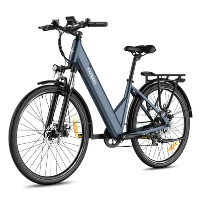 Produktbild von City E-Bike 27,5 Zoll Rostfreie Aluminiumlegierung 36 V 15 Ah 540 Wh bis zu 90 - 110 km, Wasserdicht IP54, Elektrofahrrad 7 Gang, Blau