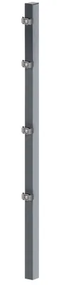 Produktbild von Zaunpfosten Doppelstabmattenzaun, anthrazit RAL 7016 zum Einbetonieren, Länge: 1750 mm für Mattenhöhe: 1200 mm, Pfostenstärke: 60 x 40 mm, inkl. innenliegender Klemmlasche