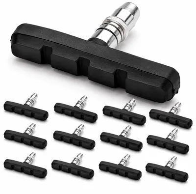 Produktbild von 16 Stück Fahrrad Bremsen Set für Shimano | 8 Paar Bremsschuhe schwarz für das Fahrrad | V-Bremse 70mm V-Brake symmetrisch | Bremsbeläge | Bremsgummis | Bremsschuhsatz | V-Bremsklötze | MTB Bremsbacken