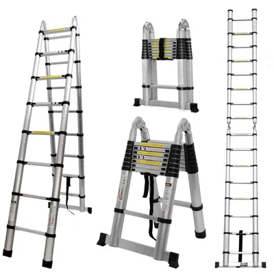 Productafbeelding van Telescopische ladder, vouwladder, multifunctionele ladder van aluminium