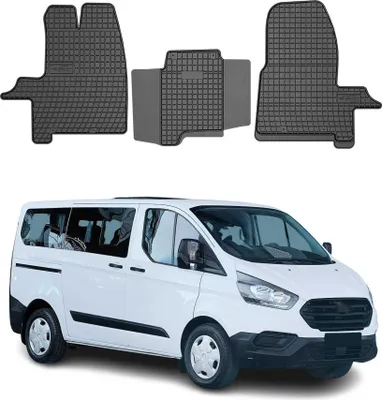 Image de Tapis de Sol pour Ford Transit Custom 2012-2022 Caoutchouc Noir