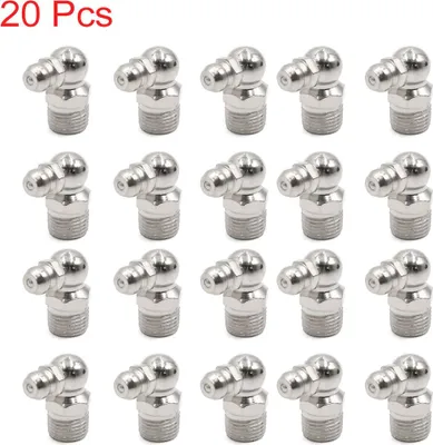 Image de 20pcs Graisseur 1/8" Coudé 90° Raccord Graisseur Nickelé Embout pour Auto Moto