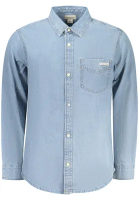 Produktbild von Elegantes Herren-Jeanshemd in Blau mit italienischem Kragen
