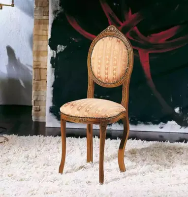 Produktbild von Klassischer Stuhl Esszimmer Polster Stoff Sitzmöbel Textil Design Sitz Fußhocker