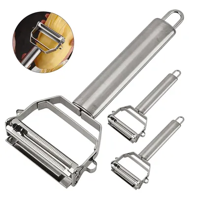 Produktbild von Sparschäler Edelstahl 420J2 2-in-1 Multifunktion Julienne und Schälen für Obst Gemüse ergonomisch 3er Set