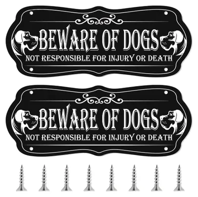 Image de Solidchoice - Panneau d'avertissement en métal "Attention, chiens" pour jardin et portail