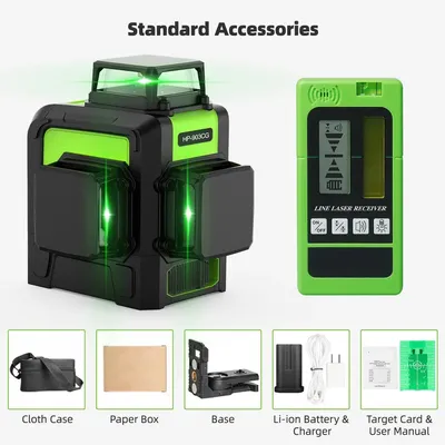 Image de Laser de nivellement croisé - Laser 3D - Auto-nivelant - Laser vert - 360° - Rechargeable par USB