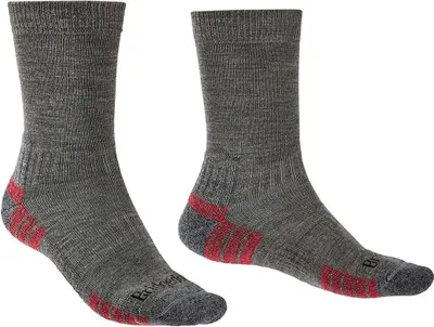 Imagen del producto de Calcetines Bridgedale de rendimiento, modelo ligero, de lana merino, color gris, para hombre, tallas EU 44-47