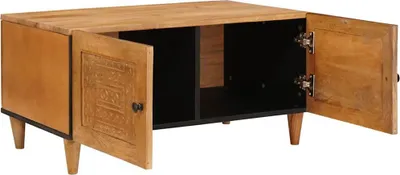 Image de vidaXL Table basse marron clair 80 x 54 x 40 cm en aggloméré