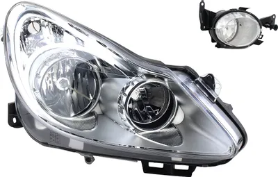 Zdjęcie produktu dla Johns, Reflektory halogenowe pasujące do Opel Corsa D 07/2006-12/2010 H7 H1 Re. + przeciwmgielne. 1216188 93189358 1710376 13262572