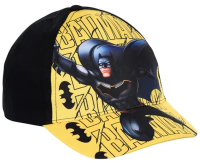 Produktbild von Batman Kinder Basecap Schwarz 52 cm mit Heldenmotiv und Klettverschluss