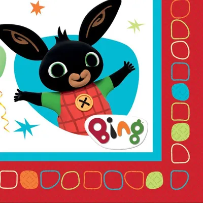 Bing Bunny Papierservietten, 16 Stück, 33 cm, mehrfarbig