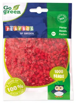 Produktbild von Playbox Bügelperlen Go green Midi 1000 Stk. rot
