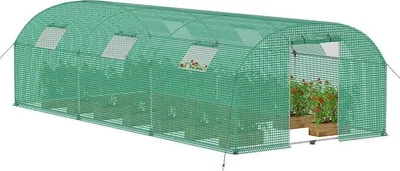 Produktbild von Gewächshaus Foliengewächshaus 3x6 m Folientunnel Tomatengewächshaus Tomatenhaus 18 m? mit 6 Fenster Treibhaus Tomatendach Gartengewächshäuser für Anzucht & Pflanzenzucht