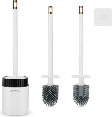 Produktbild von Toilettenbürste Silikon Wandmontage ohne Bohren Weiß&Grau