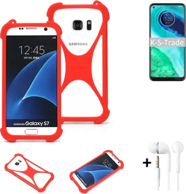 Produktbild von Handy-hülle + Kopfhörer kompatibel mit Motorola G8 Schutz-hülle Bumper Silikon Schutz Hülle Cover Case Silikoncase Silikonbumper TPU Softcase