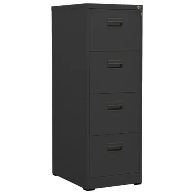 Productafbeelding van Archiefkast "Göcklingen" van staal, in antracietkleur. Afmetingen (breedte/hoogte/diepte): 46x133x62 cm