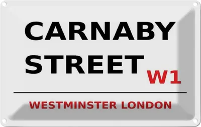 Produktbild von vianmo Blechschild 20x30 cm Westminster Carnaby Street W1 Abenteuer Reisen England Urlaub