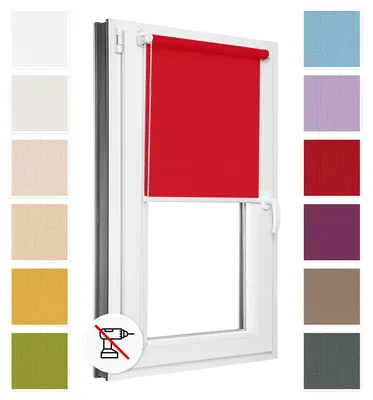 Obrázek produktu pro Estika Roleta bez vrtání - 60 x 150 cm - Červená - Snadná montáž pomocí úchytů